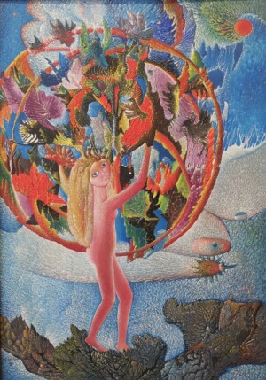Aristide Caillaud, The creation, 1971, oil on canvas, 116 x 81 cm Aristide Caillaud The creation 1971