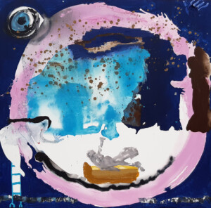 Sylvie Tual, Ouroboros, 2022, acrylique sur toile, 120 x 120 cm Sylvie Tual 2022 Ouroboros