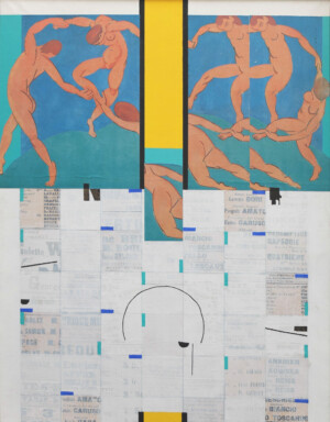 Arthur Aeschbacher, trappe trappe cronica, 1970, collage on canvas, 131 x 96 cm Arthur Aeschbacher