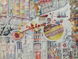 Mario Chichorro, Interdit? Mon œil!, 1993, gouache et encre sur papier canson, 50 x 65 cm Mario Chichorro