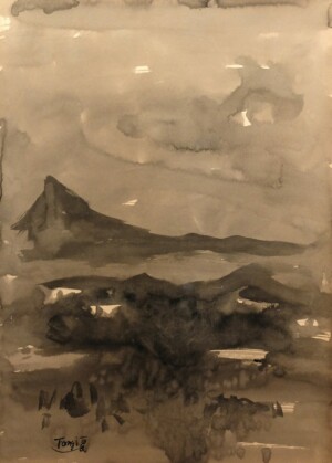 T'ang Haywen, Paysage, encre sur papier, 100 x 70 cm T'ang Haywen