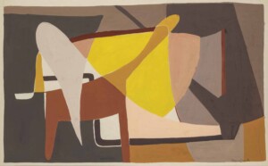 Maria Manton, Le cheval de bois, 1949, gouache sur papier, 36x57cm Maria Manton