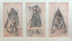 Fred Deux, Lettre à un ami, 1994, mine de plomb et aquarelle, 56 x 90 cm